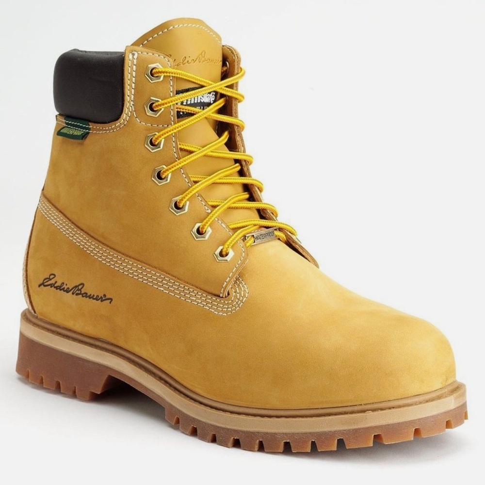 Eddie Bauer Men's “Rick Tan” Leather Lug Sole Boots Tan Size 11